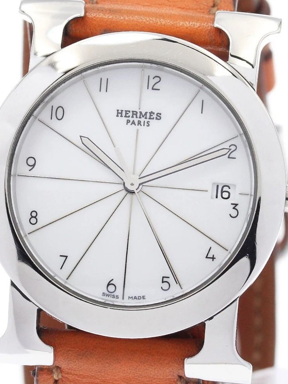 HERMES H watch Rondo HR1.510 Date white Dial Quartz Ladies Watch_942564
